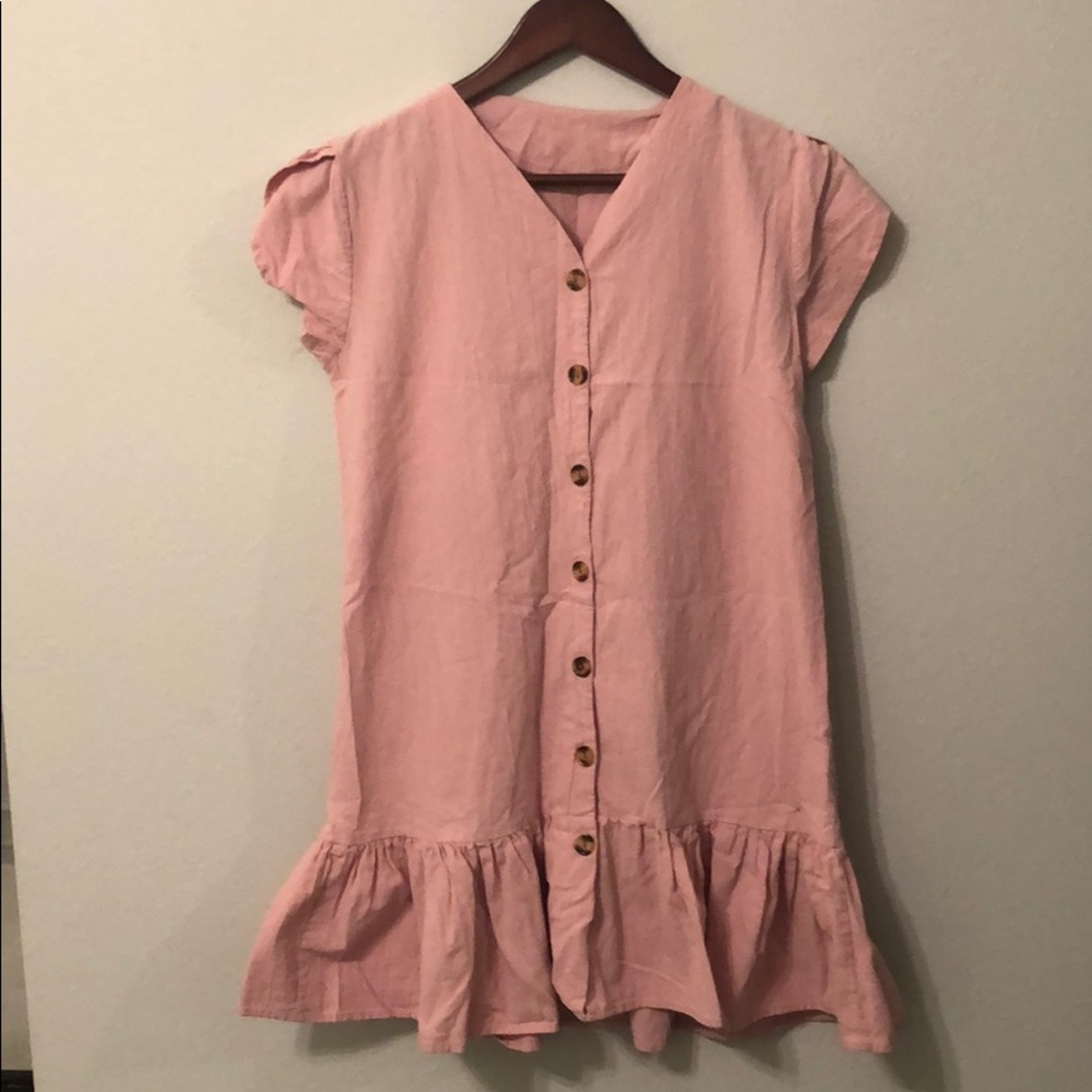 Pink mini sleeved dress